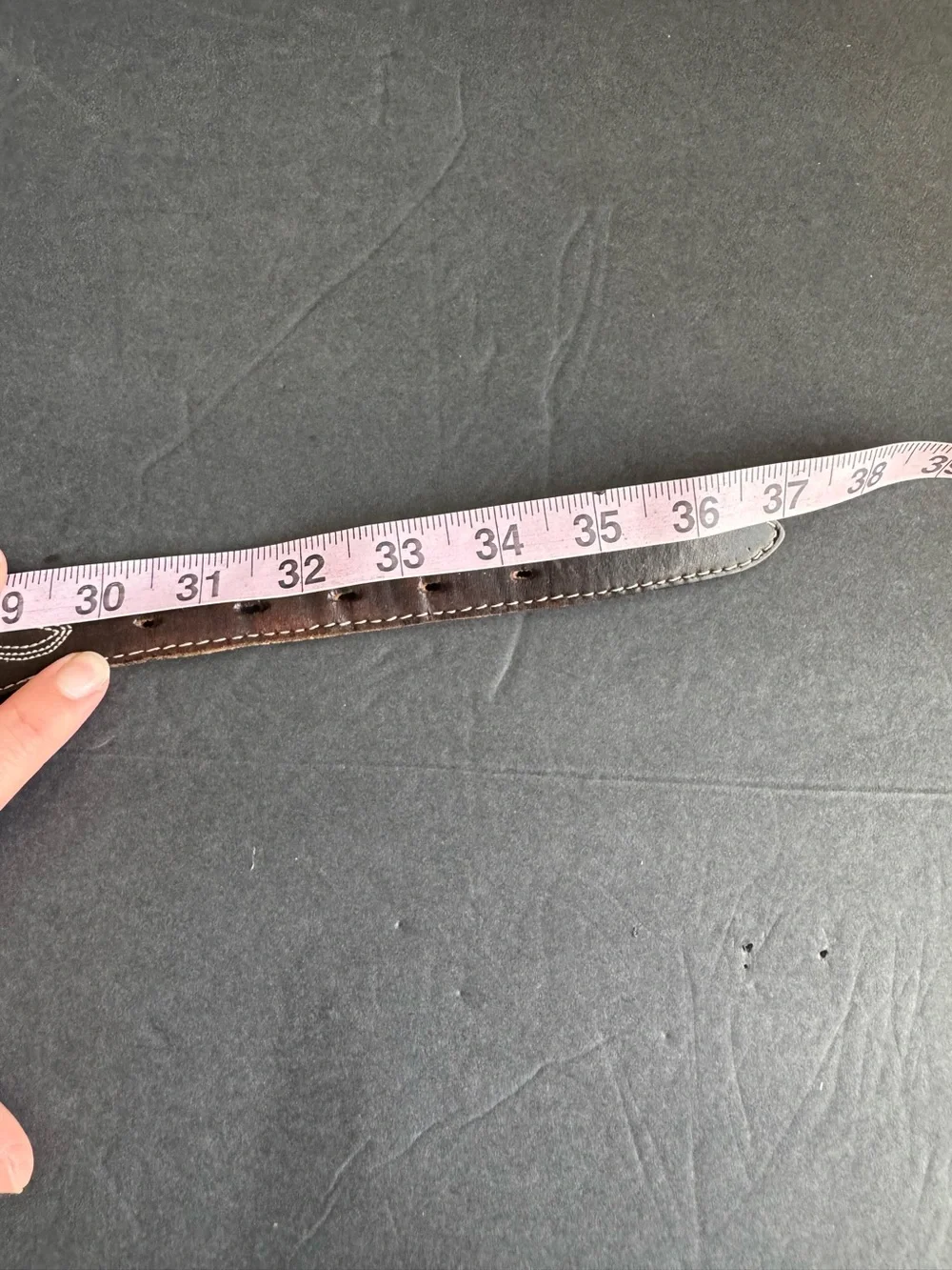 Vintage Brown Leather Belt Stitched Western Detail Unisex Womens Medium
